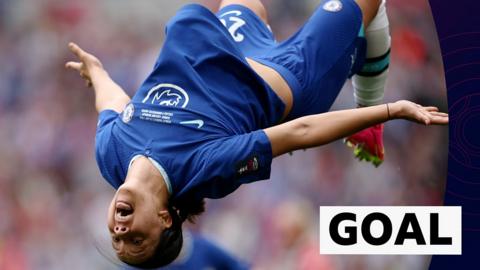 Sam Kerr's backflip celebrations after scoring to put Chelsea ahead in FA Cup final