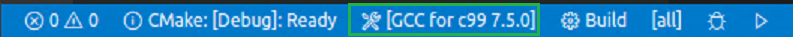 Selected kit in Status bar
