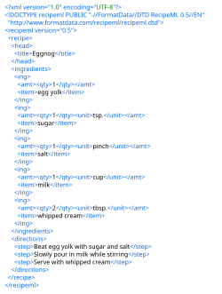 A screenshot of an XML file.