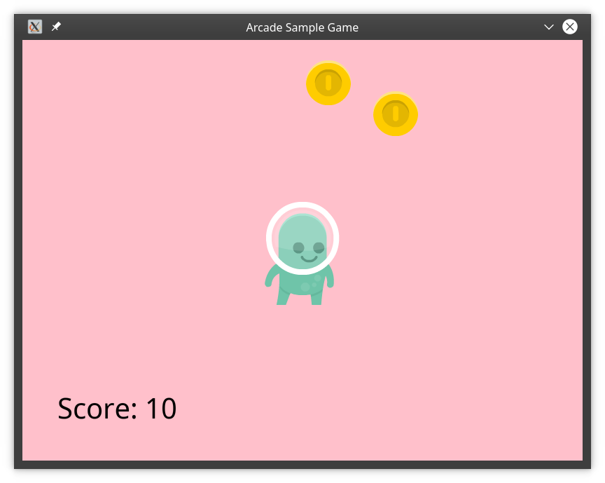 A coin-collecting game in Arcade