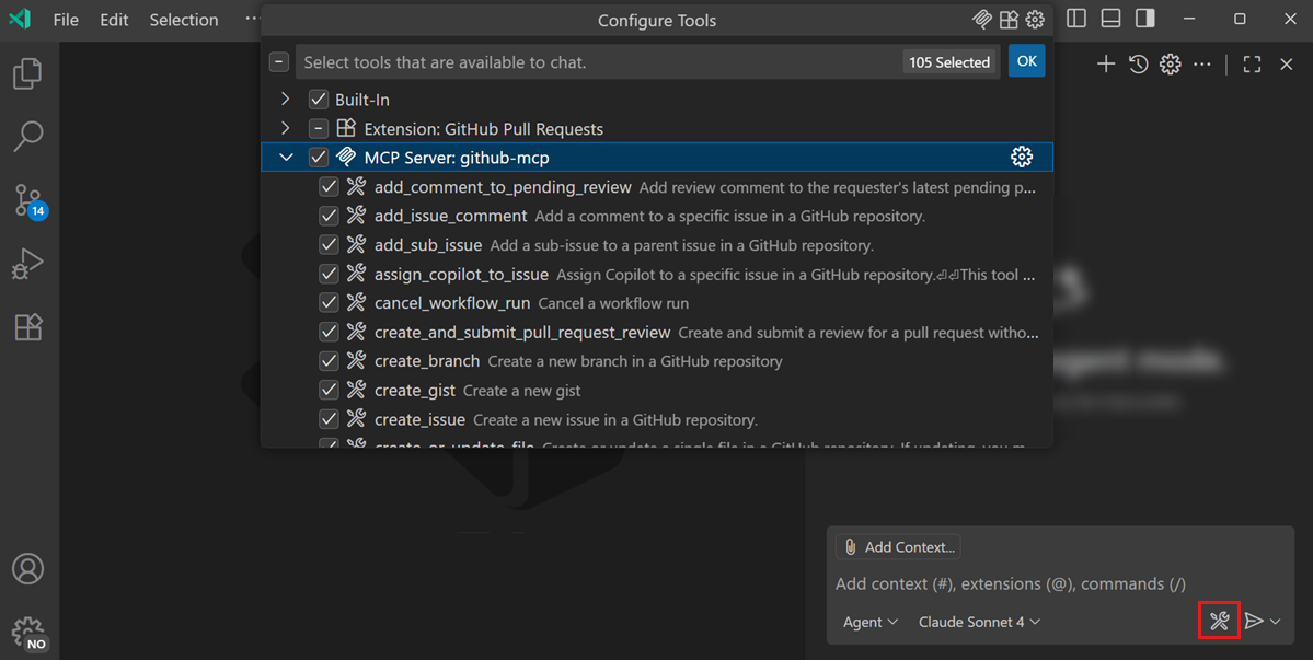 MCP tools list
