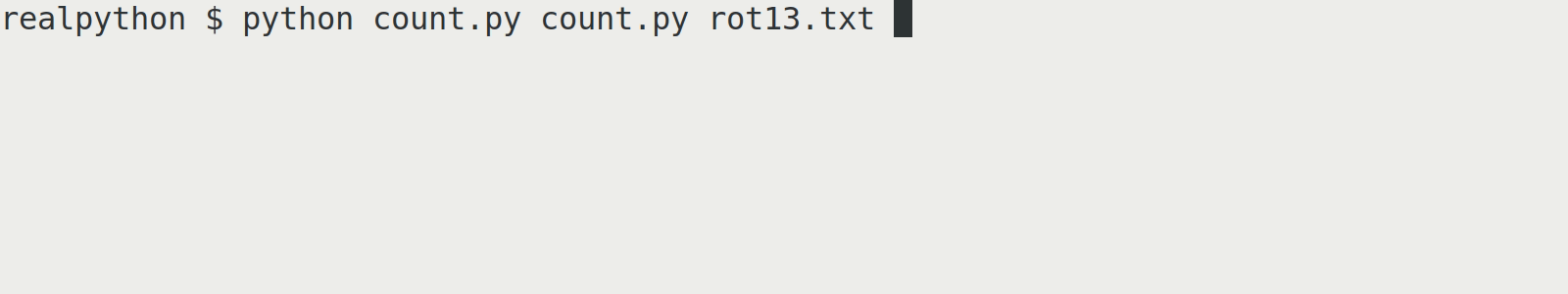 Files being analyzed, one after another