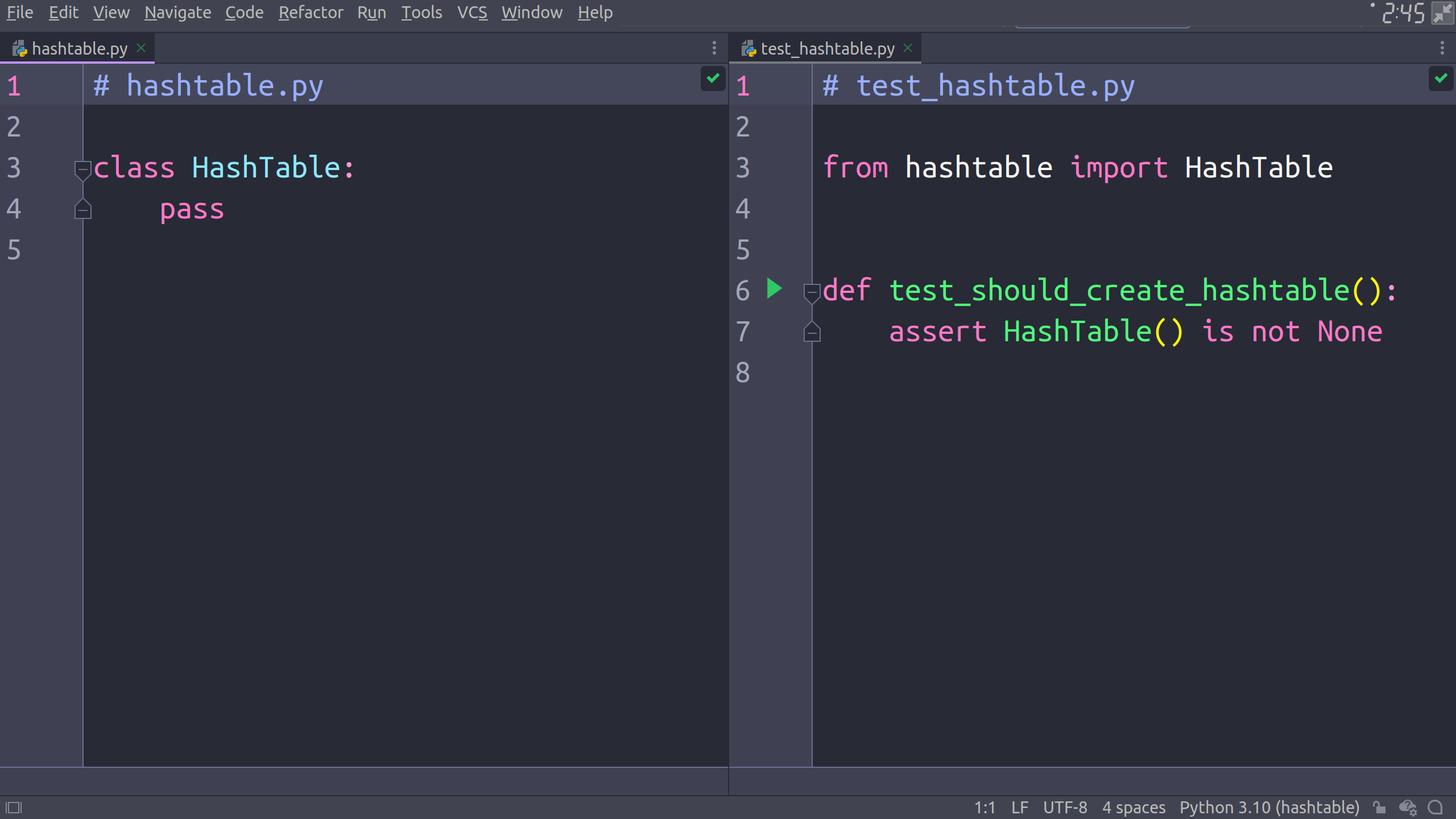 Split Screen in PyCharm