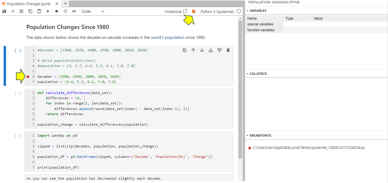 setting up the debugger