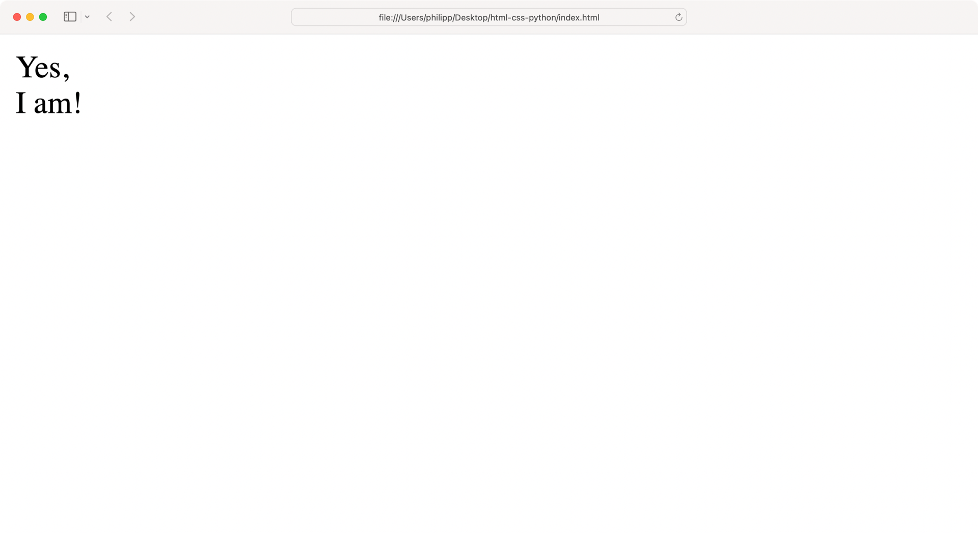 Screenshot of a basic HTML page.
