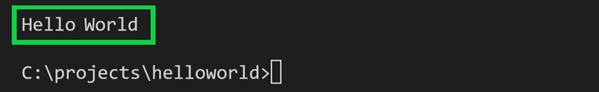 screenshot of program output