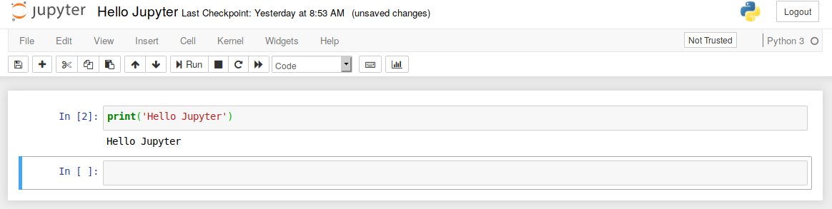 Running a Jupyter Notebook Cell