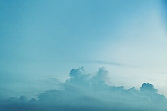 Bright blue sky with clouds