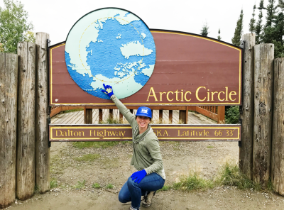 Arctic Circle sign on the Dalton Highway. Photo by Kim Young (PolarTREC 2018). Arctic Circle sign on the Dalton Highway. Photo by Kim Young (PolarTREC 2018).