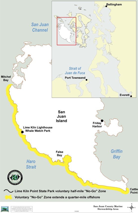 nogozone San Juan Island West Side Voluntary No-Boat Zone Map graphic