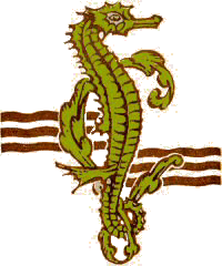 Art-Deco stylised seahorse from 1st Caronia brochure