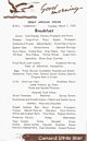 16 July 1951 Breakfast Menu
