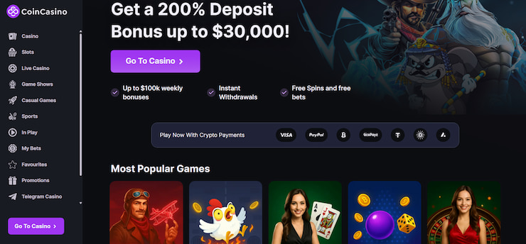 CoinCasino home page