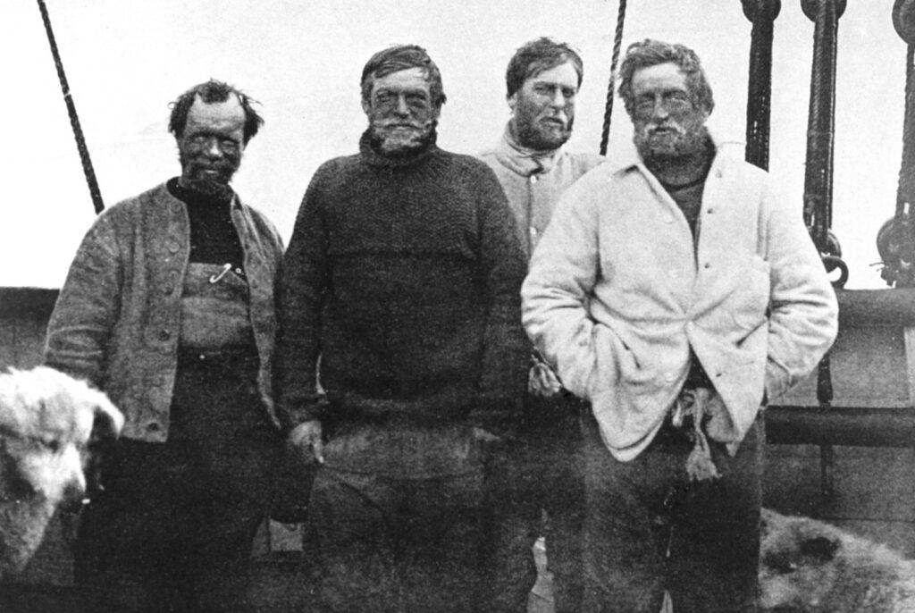 Ernest Shackleton and his men of the southern party