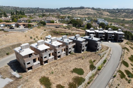 SUT-L-VISTA-PACIFIC-001 Construction has halted on the Vista Pacific luxury condo project in Oceanside. The developer is contesting a $411,475 fine levied by the Regional Water Quality Control Board. (Luke Johnson / The San Diego Union-Tribune)