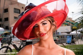 sut-l-delmar-hats-004 Mya Risheq of Newport Beach was among the race fans on Opening Day at the Del Mar Racetrack on Friday, July 17, 2026, in Del Mar, CA. (Nelvin C. Cepeda / The San Diego Union-Tribune)