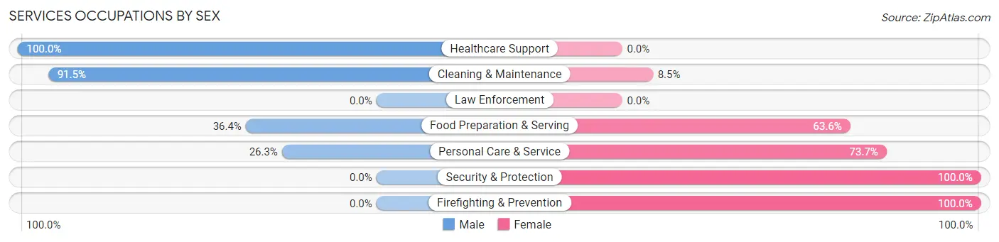 Services Occupations by Sex in Shorewood