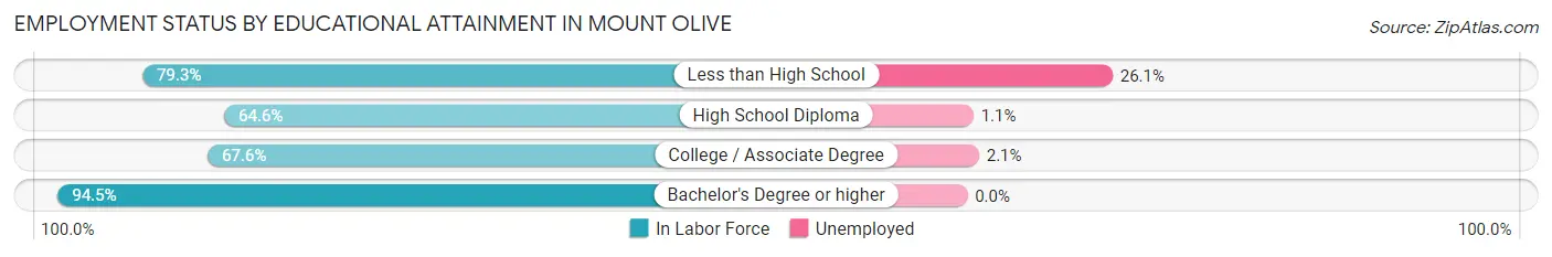 Employment Status by Educational Attainment in Mount Olive