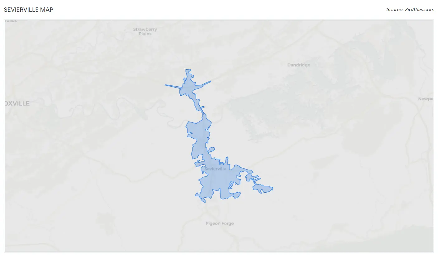 Sevierville Map