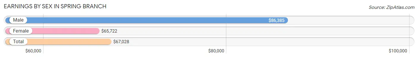 Earnings by Sex in Spring Branch