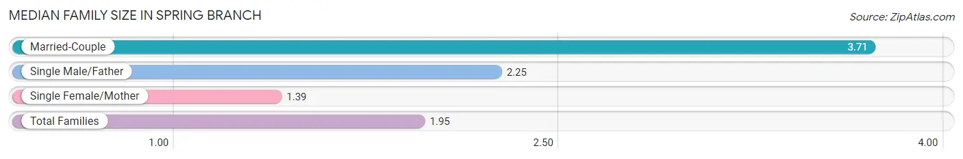 Median Family Size in Spring Branch