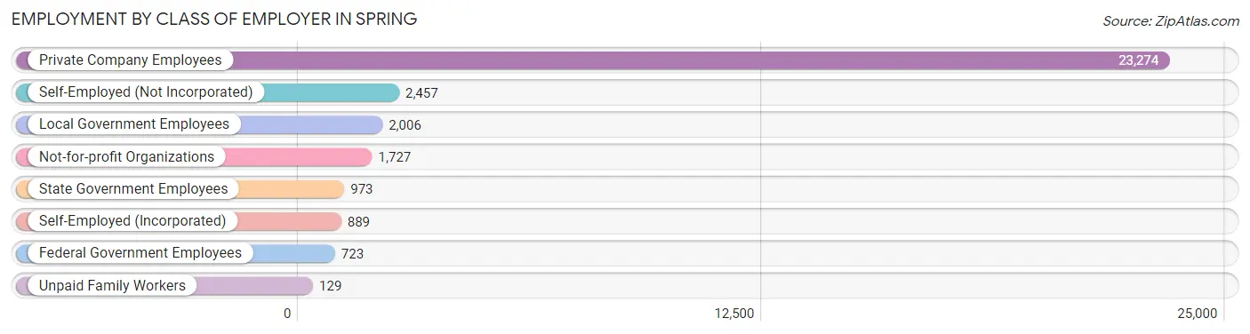 Employment by Class of Employer in Spring