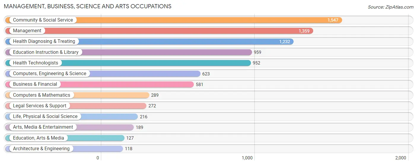 Management, Business, Science and Arts Occupations in Zip Code 19958