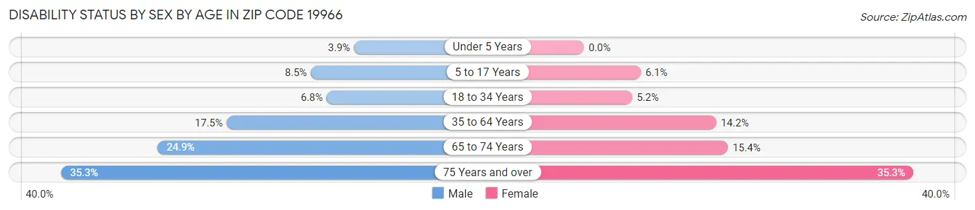 Disability Status by Sex by Age in Zip Code 19966