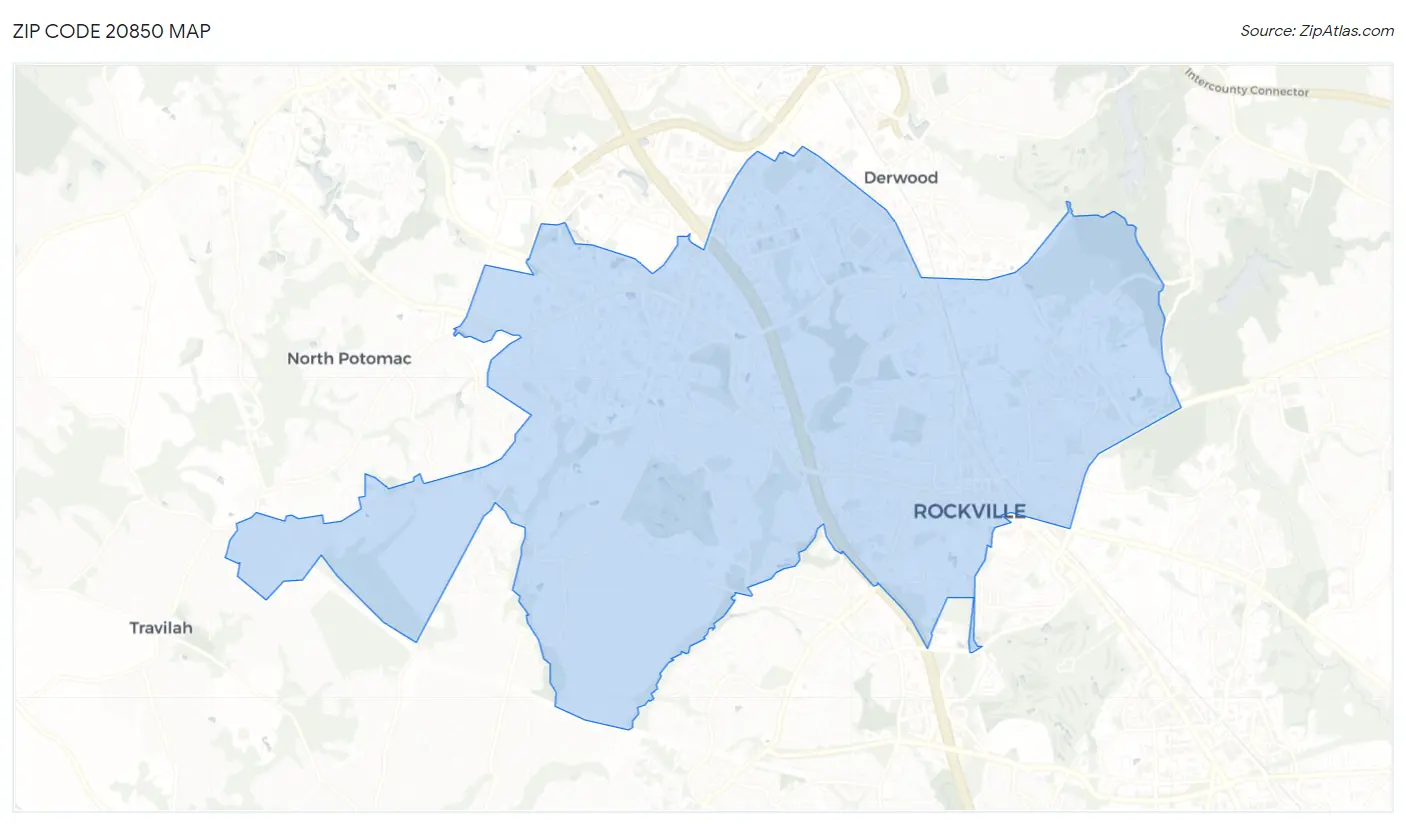 Zip Code 20850 Map