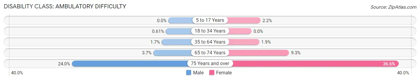 Disability in Zip Code 20851: <span>Ambulatory Difficulty</span>