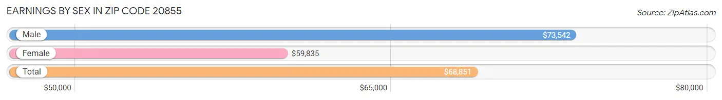 Earnings by Sex in Zip Code 20855