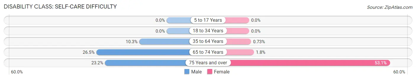 Disability in Zip Code 33035: <span>Self-Care Difficulty</span>