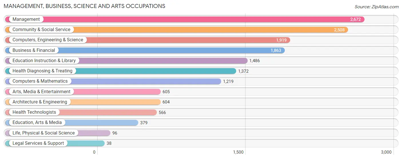 Management, Business, Science and Arts Occupations in Zip Code 37167