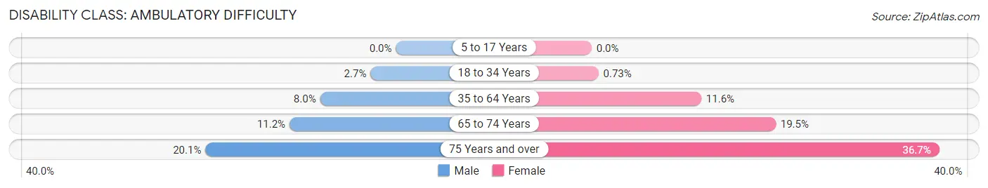 Disability in Zip Code 37620: <span>Ambulatory Difficulty</span>