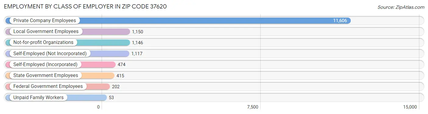 Employment by Class of Employer in Zip Code 37620