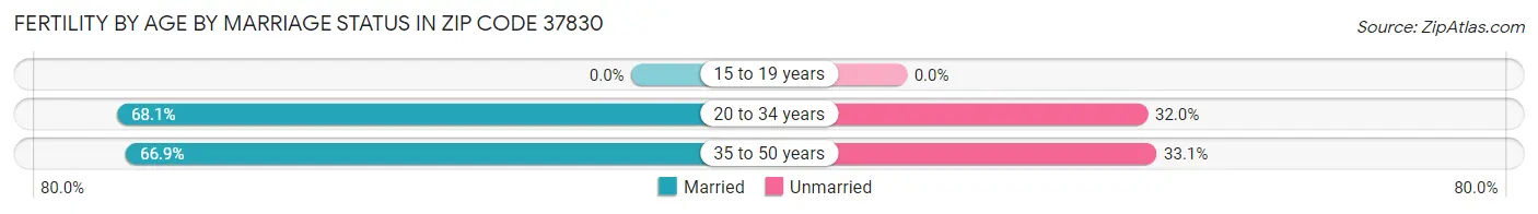 Female Fertility by Age by Marriage Status in Zip Code 37830