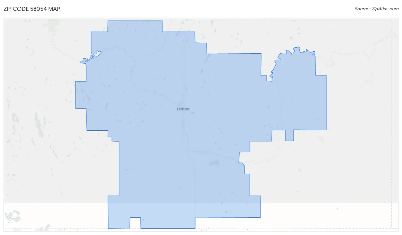 Zip Code 58054 Map