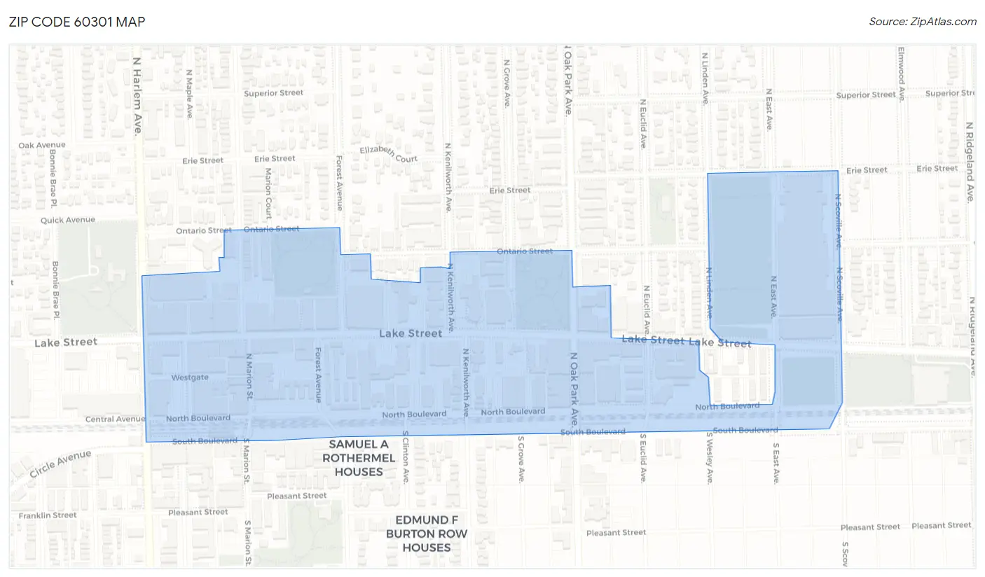 Zip Code 60301 Map