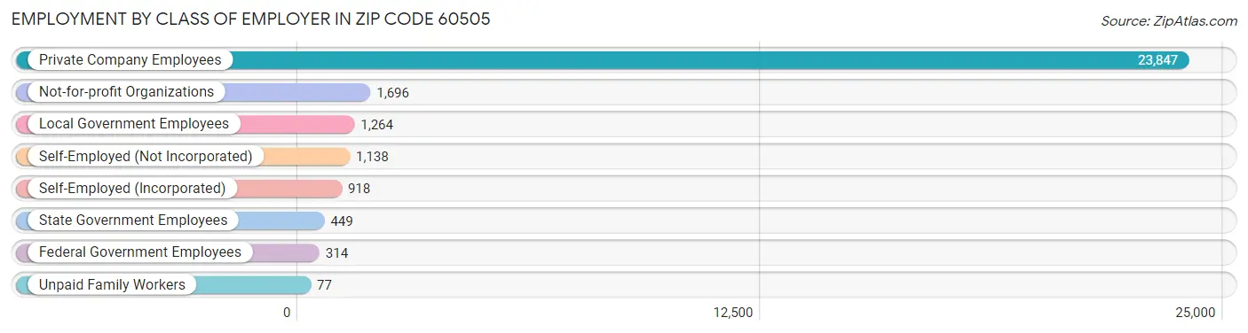Employment by Class of Employer in Zip Code 60505