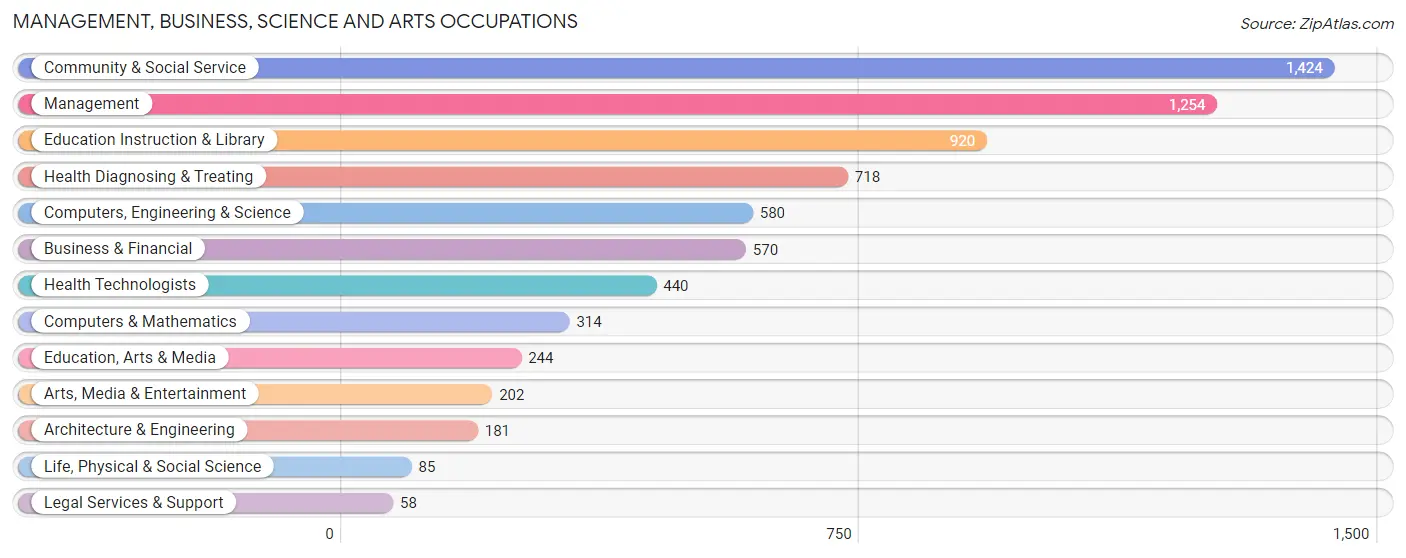 Management, Business, Science and Arts Occupations in Zip Code 60505