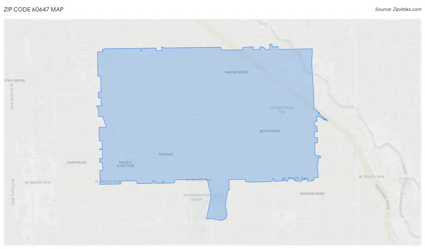 Zip Code 60647 Map
