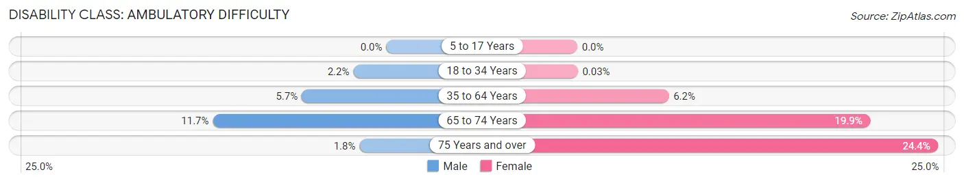 Disability in Zip Code 68502: <span>Ambulatory Difficulty</span>