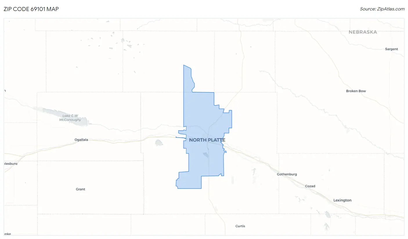 Zip Code 69101 Map
